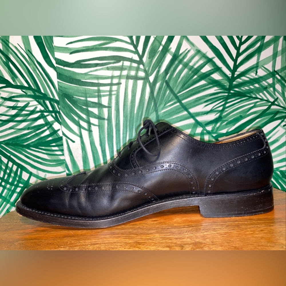 Salvatore Ferragamo Tramezza Black Leather Wingtip Oxfords Men’s 12 D - Picture 6 of 13